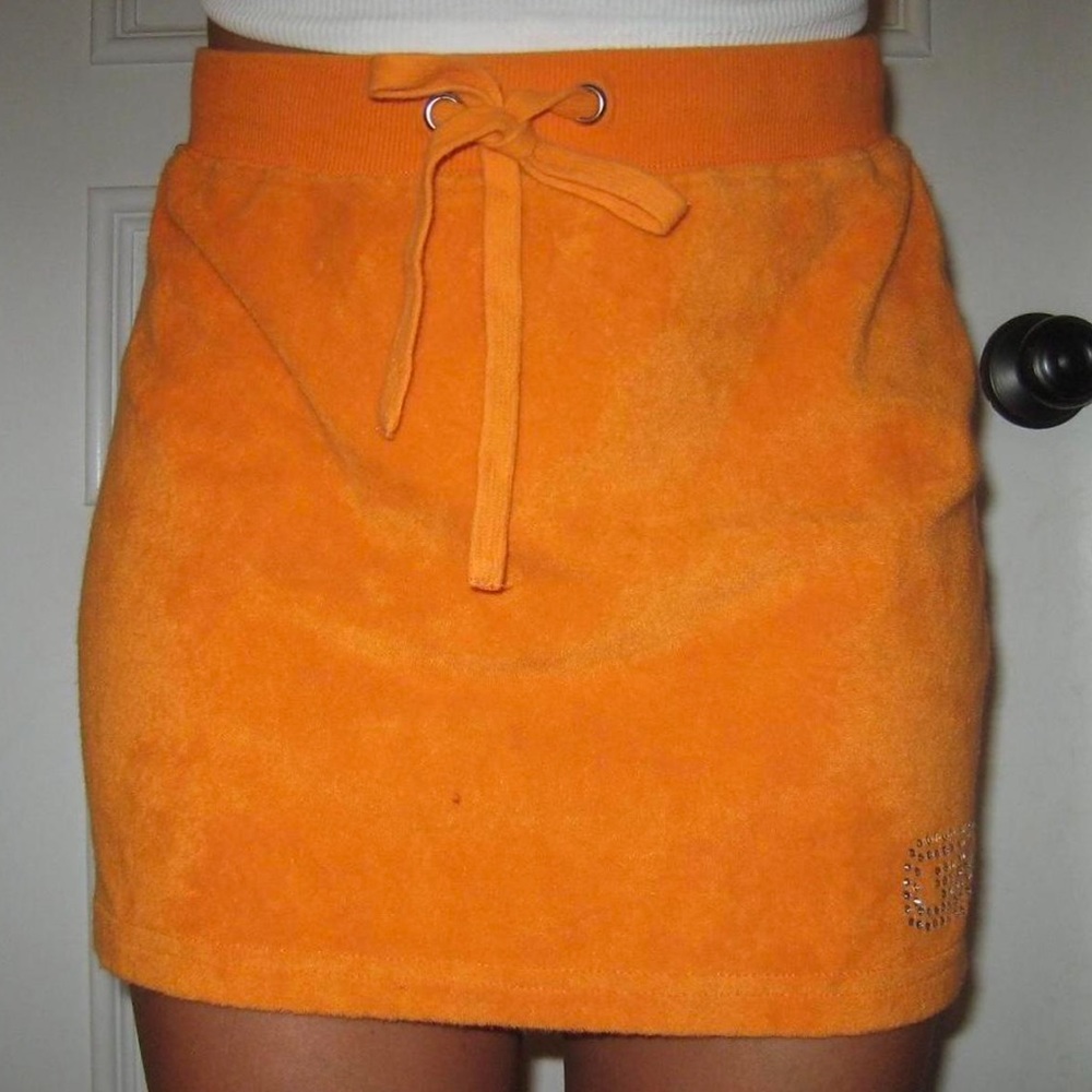 I AM GIA orange terry cloth skirt - Picture 2 of 3